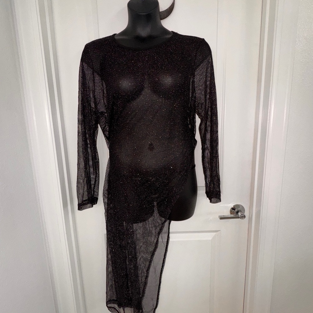 Sheer Black glitter fishnet Dress